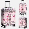 Pinky Minnie Mouse Map Luggage Cover - Luggage Cover UK Store