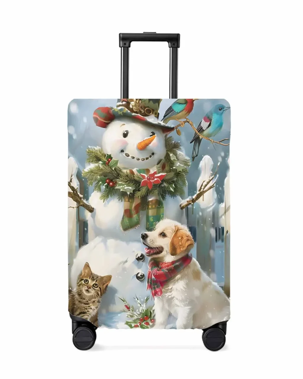 kf Sb3e120fe49df4ec2a7eb9b11cf7e8e0ae Christmas Farm Snowman Protective Cover For Travel Accessories Suitcase Elastic Dust Case Protect Sleeve - Luggage Cover UK Store